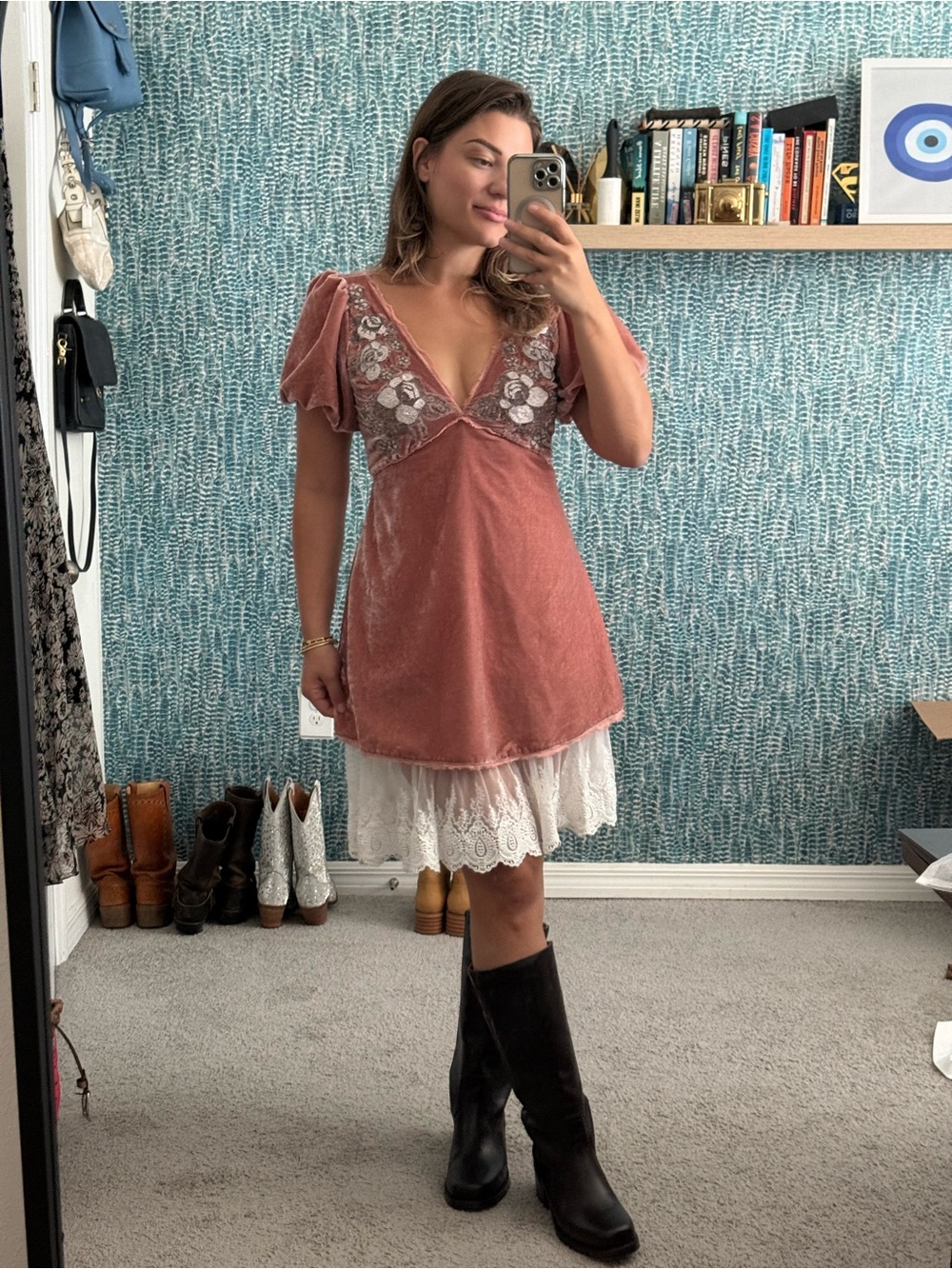 Free People Suki Velvet Mini Dress - Picture 3 of 6